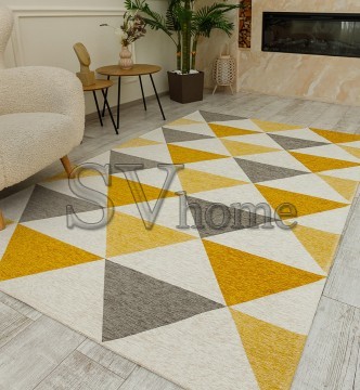 Синтетичний килим ALMINA 131701 grey/yellow - высокое качество по лучшей цене в Украине.