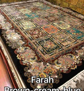 Іранський килим Diba Carpet  farah brown cream-blue - высокое качество по лучшей цене в Украине.