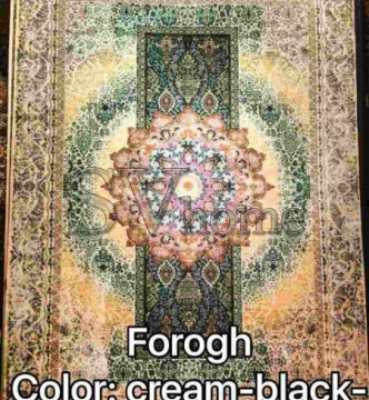 Иранский ковер Diba Carpet Forogh cream-black-brown - высокое качество по лучшей цене в Украине.