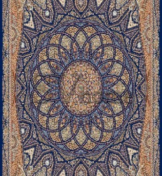 Иранский ковер Marshad Carpet 3055 Dark Blue - высокое качество по лучшей цене в Украине.