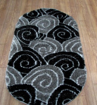 Високоворсний килим 3D Polyester B113 BLACK-GREY - высокое качество по лучшей цене в Украине.