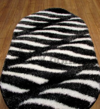 Високоворсний килим 3D Polyester B114 BLACK-CREAM - высокое качество по лучшей цене в Украине.