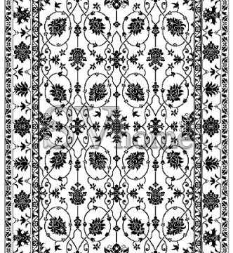 Иранский ковер Black&White 1742 - высокое качество по лучшей цене в Украине.