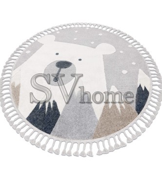 Дитячий килим YOYO EY81 circle grey / white- Bear, mountains  - высокое качество по лучшей цене в Украине.